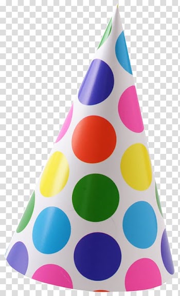 White and multicolored polka-dot party hat, Party hat Polka dot Birthday, hat birthday transparent background PNG clipart