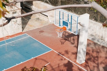 White and Orange Basketball Hoop