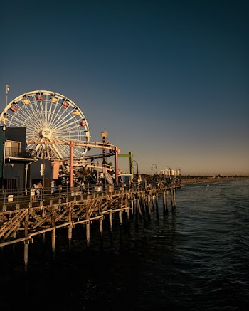 White and Orange Ferris Wheel