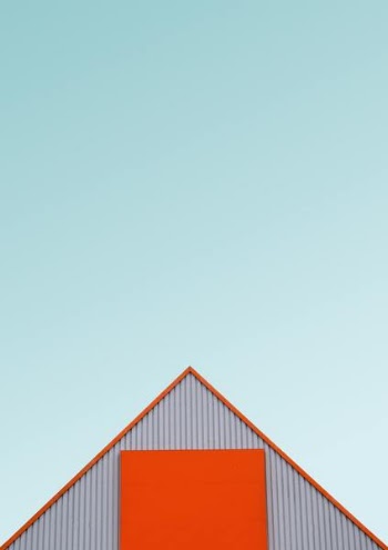 white and orange house roof