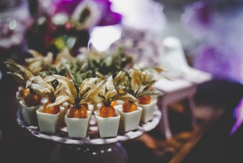 White and Orange Party Favors in Tray