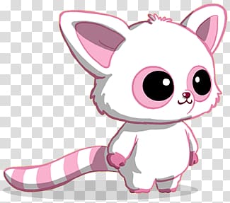 White and pink animal art, Pammee transparent background PNG clipart