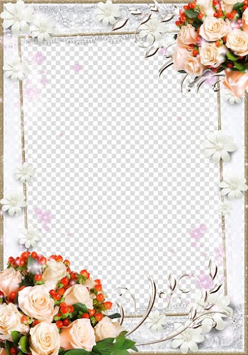 White and pink floral border , frame, Mood Frame transparent background PNG clipart