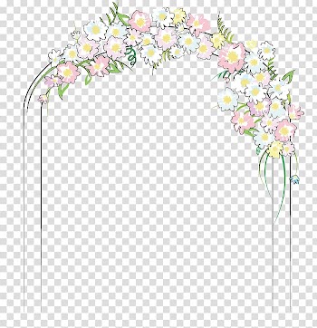 White and pink flower arbor illustration, Wedding , Wedding flower door transparent background PNG clipart