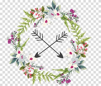 White and pink flower wreath illustration, black flower ring transparent background PNG clipart