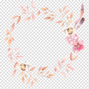White and pink flower wreath illustration, Watercolor painting Flower, Hand-painted watercolor flower garland transparent background PNG clipart