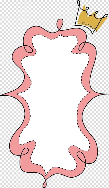White and pink frame with crown, , Red Frame transparent background PNG clipart