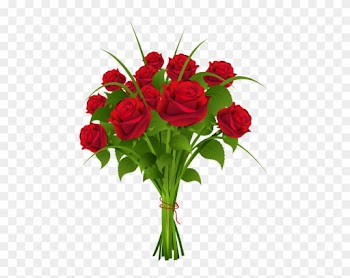 White And Pink Lilies Flowers - Bouquet Of Red Roses Clip Art