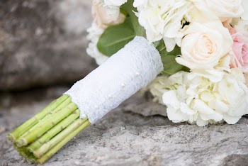 White and Pink Rose and Hydrangea Bouquet
