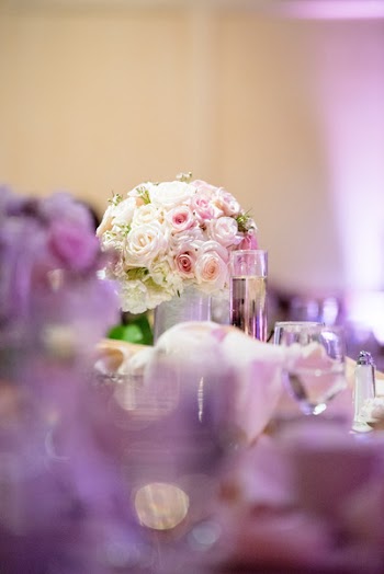 White And Pink Rose Centerpiece