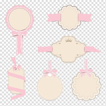 White and pink tags illustration, Pink , Pink ribbon transparent background PNG clipart