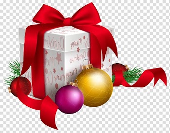 White and red Christmas-themed gift box illustration, Gift Christmas Santa Claus , Christmas Gift and Ornaments transparent background PNG clipart