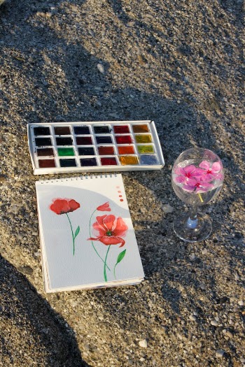 White and Red Floral Card
