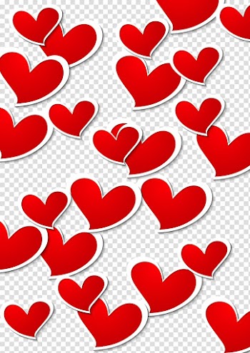 White-and-red hearts illustration, T-shirt White, Red White Hearts Decorative Clipar transparent background PNG clipart