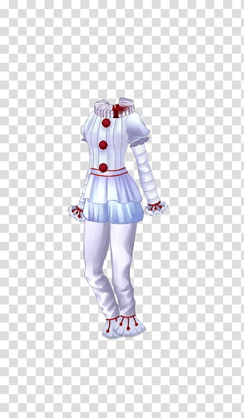 White and red jester clown costume illustration transparent background PNG clipart