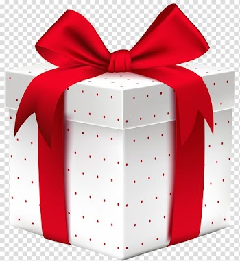 White and red polka-dot box and red ribbon, Gift card Christmas gift, White Dotted Gift Box with transparent background PNG clipart
