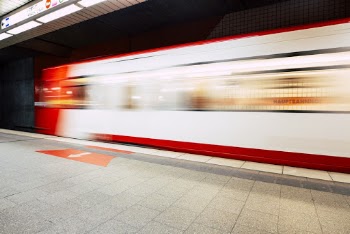 White and Red Subway Train