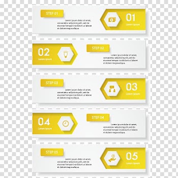 White and yellow arrow chart illustration, Yellow Infographic, Yellow-white minimalist design infographic material transparent background PNG clipart