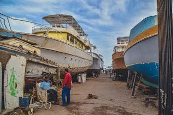 White and Yellow Ship