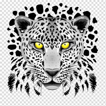 White animal illustration, Snow leopard Tiger Felidae Black panther, leopard transparent background PNG clipart