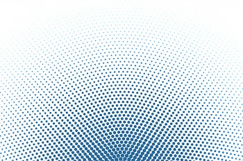 White background with blue round halftone background Free Vector