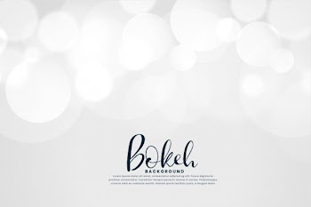 White background with bokeh lights effect Free Vector