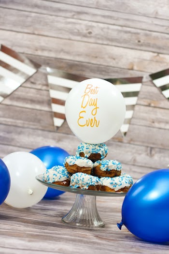 White Balloon on Top of Cupcake
