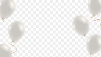 White balloons border frame png with transparent background