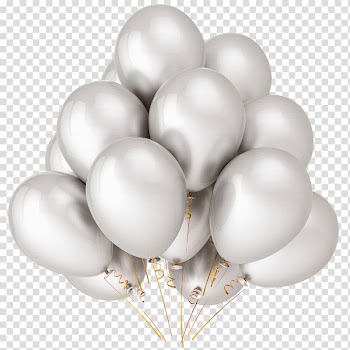 White balloons illustration, Balloon Metallic color Silver Birthday Party, Bunch of balloons transparent background PNG clipart