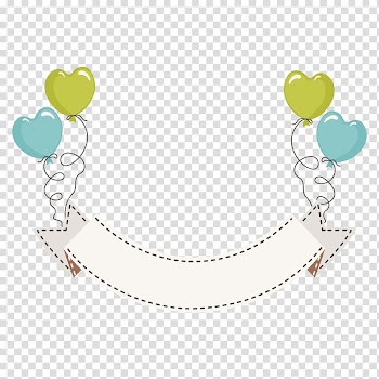 White banner with balloons , Web banner Ribbon Balloon Material, Holiday balloon ribbon banner transparent background PNG clipart