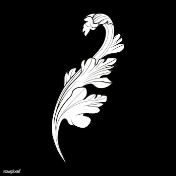 White Baroque floral elements vector | Free stock vector - 535374
