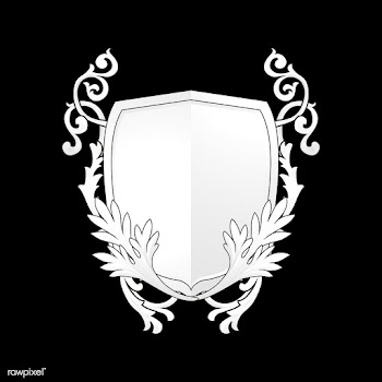 White Baroque shield elements vector | Free stock vector - 535388