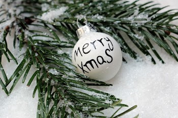 White Bauble on Christmas Tree