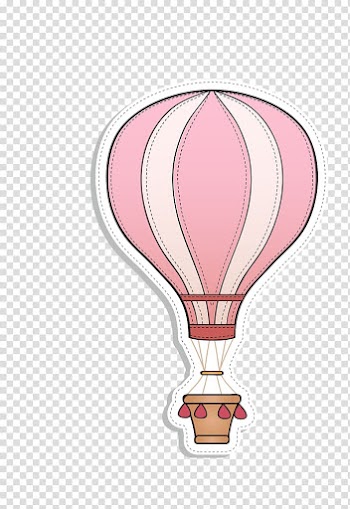 White, beige, and pink hot air balloon illustration, Hot air balloon, pink cartoon hot air balloon transparent background PNG clipart