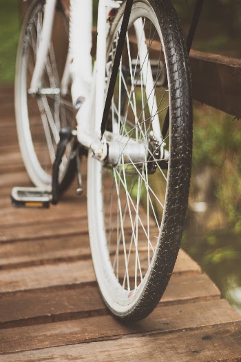 White Bicycle on Dock
