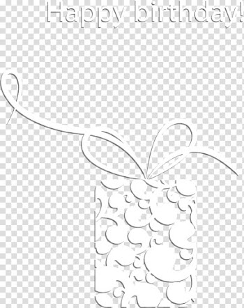 White birthday gift box , Paper Black and white Pattern, white gift box transparent background PNG clipart