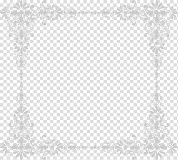 White Black Area Pattern, Grey flower frame transparent background PNG clipart
