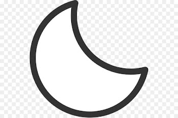 White Black Font - Crescent Moon Clipart 