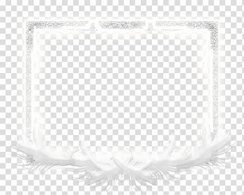 White Black Pattern, White feather frame transparent background PNG clipart