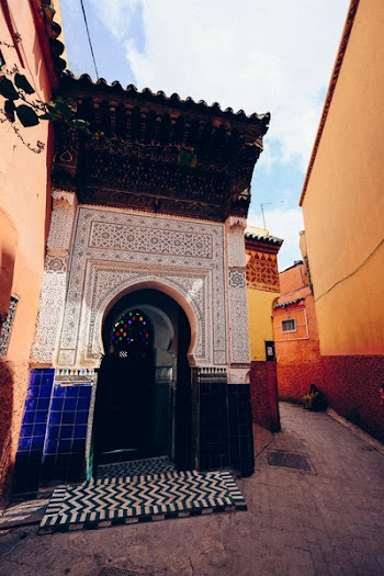 White, Blue, and Black Door Way