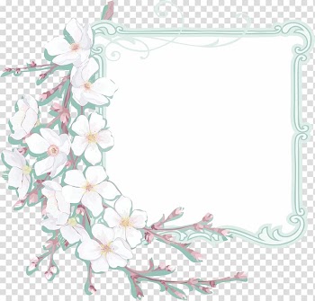 White board with floral frame art, Poster Illustration, Cherry Border transparent background PNG clipart