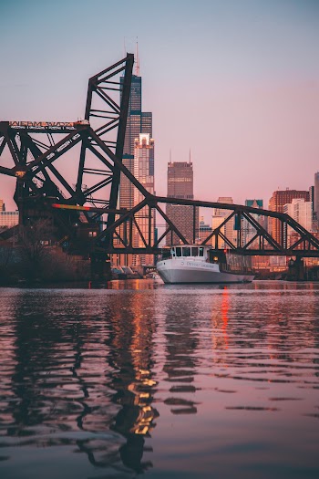 White Boat Near Bridge
