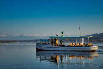 White Boat on Calm Water