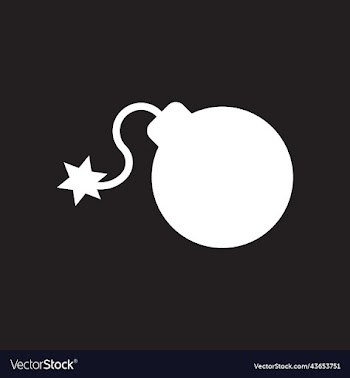 white bomb with lit fuse solid icon