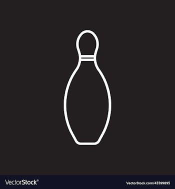 white bowling pin line icon