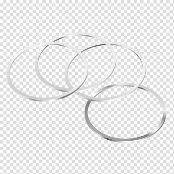 White Brand Circle Pattern, silver iron ring transparent background PNG clipart