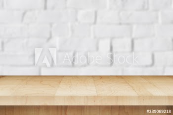 White brick wall product background