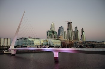 White Bridge Near Buildings