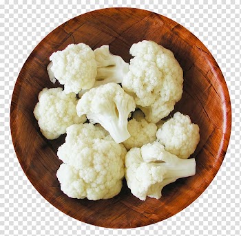 White broccoli on brown wooden bowl, Cauliflower Vegetarian cuisine Vegetable, Cauliflower in Bowl transparent background PNG clipart