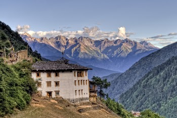 White Building On Mountain Cliff